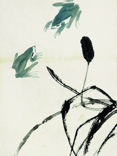 历代国画.源文件.鱼虾册100张的国画作品-齐白石 鱼虾册页(4)