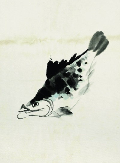历代国画.源文件.鱼虾册100张的国画作品-齐白石 鱼虾册页(5)
