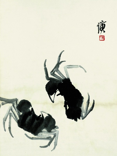 历代国画.源文件.鱼虾册100张的国画作品-齐白石 鱼虾册页(43)