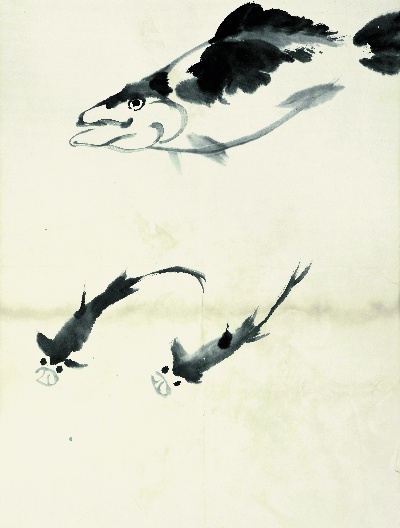 历代国画.源文件.鱼虾册100张的国画作品-齐白石 鱼虾册页(44)