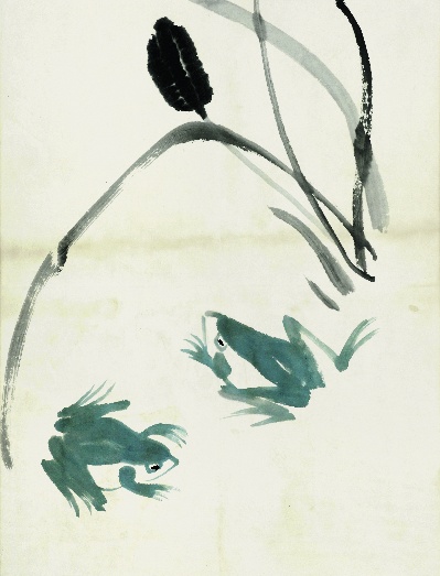 历代国画.源文件.鱼虾册100张的国画作品-齐白石 鱼虾册页(6)