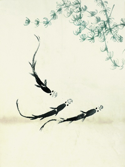 历代国画.源文件.鱼虾册100张的国画作品-齐白石 鱼虾册页(55)