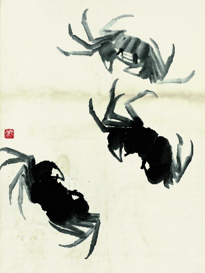 历代国画.源文件.鱼虾册100张的国画作品-齐白石 鱼虾册页(56)