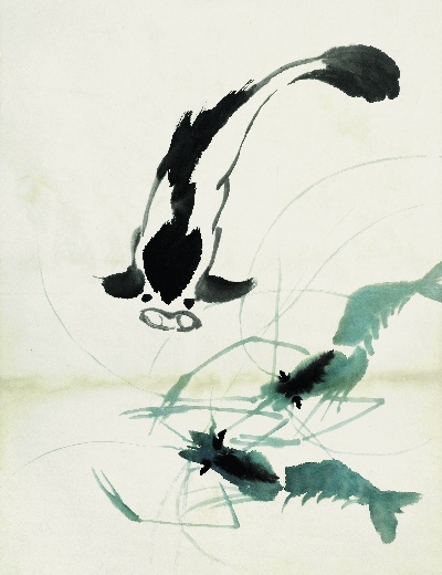 历代国画.源文件.鱼虾册100张的国画作品-齐白石 鱼虾册页(8)
