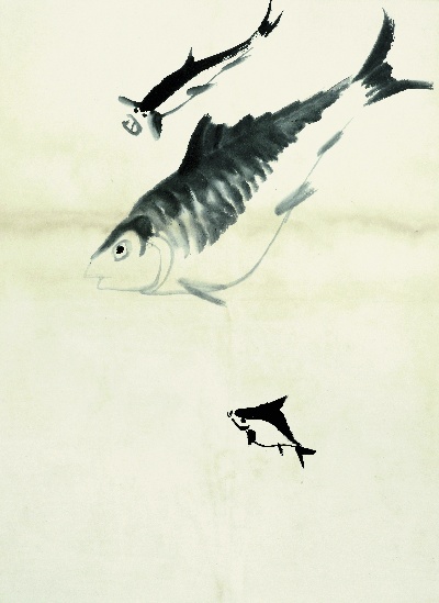 历代国画.源文件.鱼虾册100张的国画作品-齐白石 鱼虾册页(97)