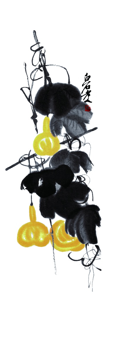 历代国画.源文件.齐白石的国画作品-37齐白石《葫芦》