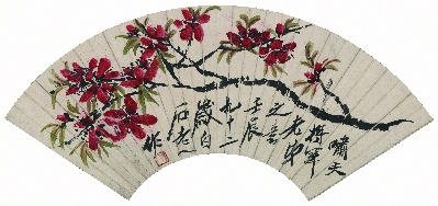 历代国画.源文件.齐白石扇面集18开的国画作品-齐白石-折枝花卉扇面-6