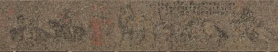 国画印刷版.五代的国画作品-五代 (旧传胡环)番骑图  (二)绢本26.2x143