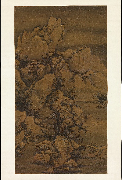 国画印刷版.元的国画作品--姚廷美 雪山行旅图 98.1x54