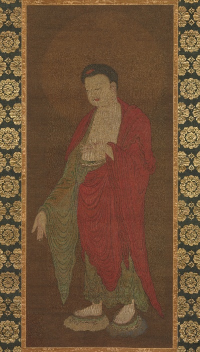 国画印刷版.宋的国画作品-宋+阿弥陀佛图+135.9+x58.4cm+大都會博物館