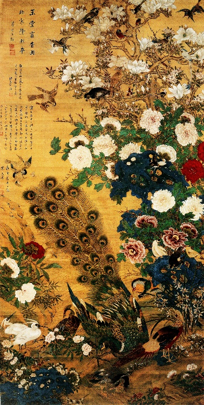 国画印刷版.宋的国画作品-北宋 徐熙本 玉堂富贵图69x34