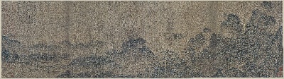 国画印刷版.宋的国画作品-北宋 胡舜臣 送郝玄明使秦图 绢本30x111