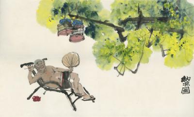 国画.近现代的国画作品-纳凉图   拷贝