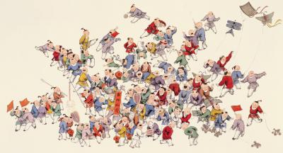 国画.近现代的国画作品-中国百图-百子图52x96 拷贝