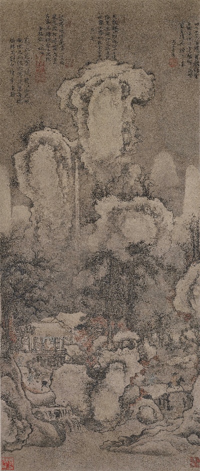 国画印刷版.元.元 佚名的国画作品- 佚名 瑶岑玉树图纸本97.4x41.2