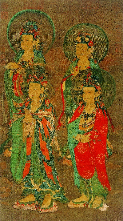 国画印刷版.元.元 佚名的国画作品- 佚名 说经图 绢本 40X71