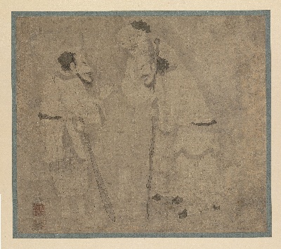 国画印刷版.元.赵孟頫的国画作品-52 赵孟頫 人形图 23.9×27.4
