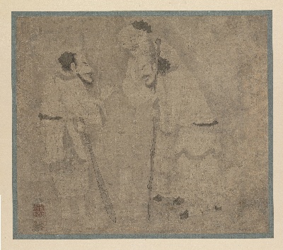 国画印刷版.元.赵孟頫的国画作品--赵孟頮 人形图 23.9×27-tif