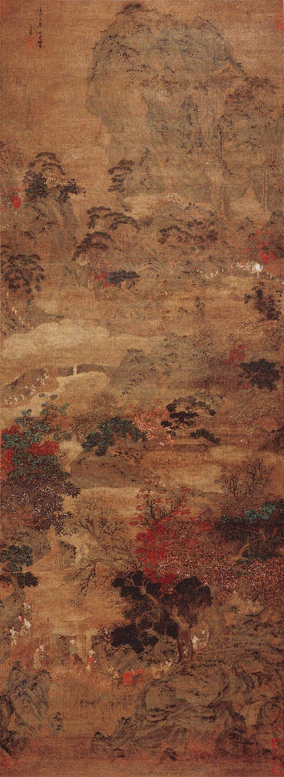 国画印刷版.元.赵孟頫的国画作品-  赵孟頫 蜀道难 绢本 56.6x154.45