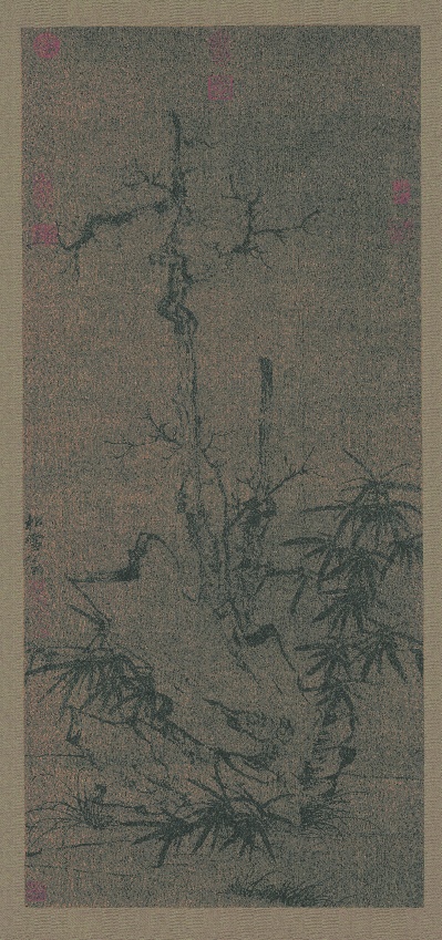 国画印刷版.元.赵孟頫的国画作品- 赵孟頫 枯木竹石图轴绢本108.2x48.8北京故宫