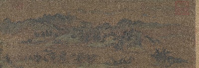 国画印刷版.元.元 商琦 春山图卷绢本的国画作品-A1