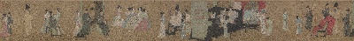 国画印刷版.五代.五代  顾闳中 韩熙载夜宴图卷的国画作品-2