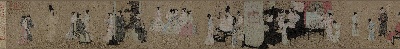 国画印刷版.五代.五代  顾闳中 韩熙载夜宴图卷的国画作品-二版分段2