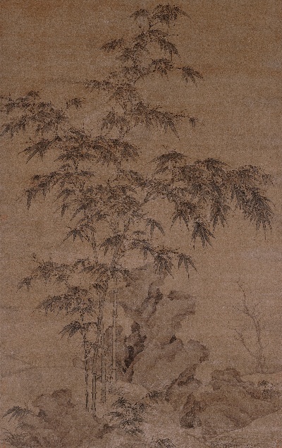 国画印刷版.元.李衎的国画作品- 李衎 双钩竹图  绢布  102.5 x163.5