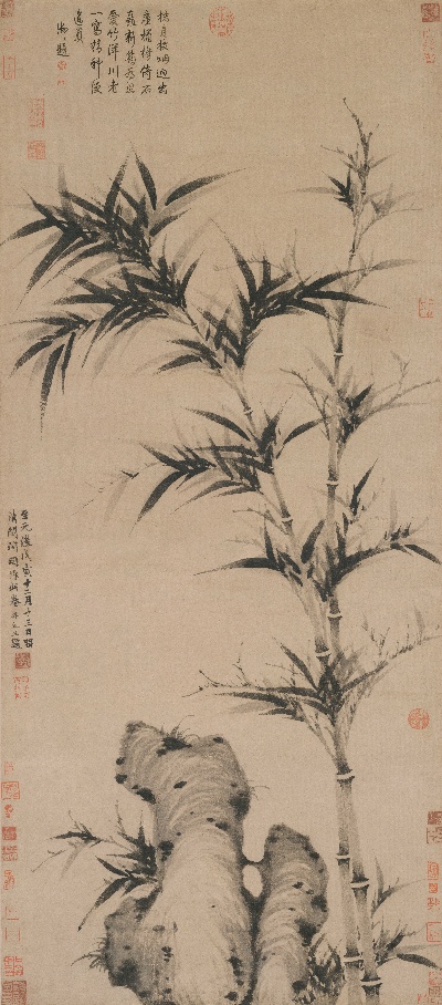 国画印刷版.元.柯九思的国画作品- 柯九思清 閟阁墨竹图轴纸本132.8x58.5