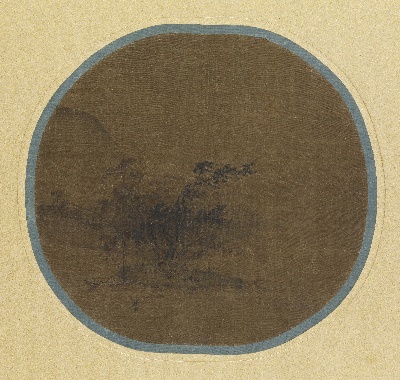 国画印刷版.宋.夏圭的国画作品-南宋 夏珪 山水图 23.0×24