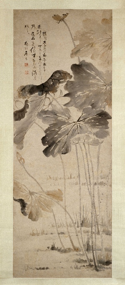 国画印刷版.清代1.高凤翰的国画作品-清 高凤翰_荷花图79x34