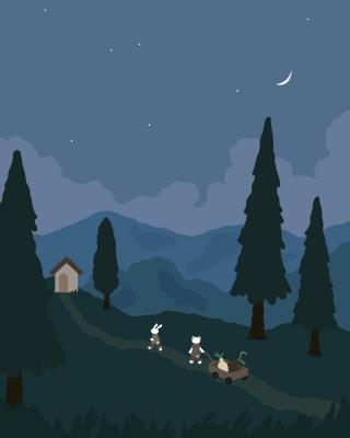 动漫.韩国小清新场景小动物手绘手账的作品-3853