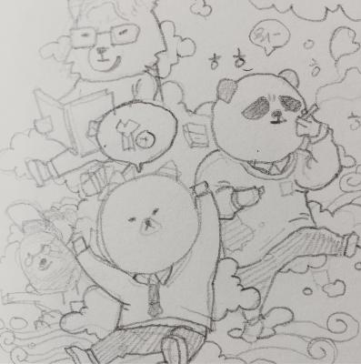 动漫.韩国简笔人物拟人猫咪手绘的作品-1498294729153369446_1(082AB)