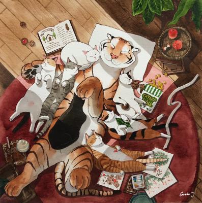 Y62 猫咪和老虎 插画师grace_j.1的作品-(434)(00007)