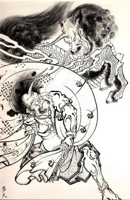 T15-日本百鬼夜行和风妖怪图鉴鸟山石燕山海异兽志百鬼录参考素材.妖怪图集百鬼夜行的作品