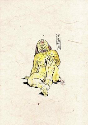 T15-日本百鬼夜行和风妖怪图鉴鸟山石燕山海异兽志百鬼录参考素材.【百鬼录猛鬼图签大全】原画集90p资料的作品