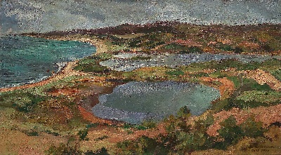 美国阿特金森美术馆.-5美国阿特金斯博物馆_藏画高清实拍 5的作品-威廉·霍勒斯·利特菲尔德-萨科内塞特山，1930年