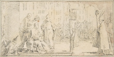 美国纽约大都会美术馆素描藏画.-10MDg083=美国纽约大都会美术馆素描 7的作品-乔瓦尼·巴蒂斯塔·蒂波罗——为《皇帝加冕礼》一书作插图