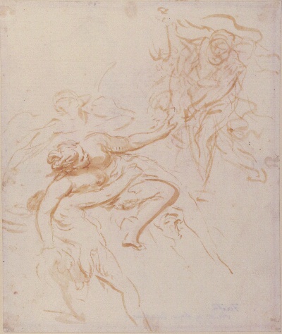美国纽约大都会美术馆素描藏画.-2MDg083=美国纽约大都会美术馆素描 10的作品-奥塔维亚诺·丹迪尼——绑架现场（直肠）；寓言人物