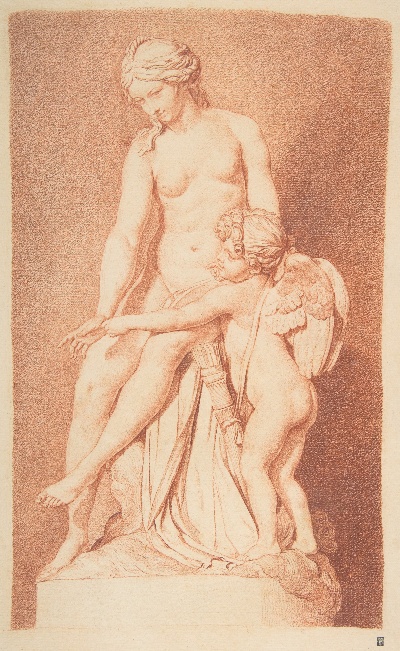 美国纽约大都会美术馆素描藏画.-4MDg083=美国纽约大都会美术馆素描 12的作品-路易·克劳德·瓦塞——维纳斯教丘比特使用弓