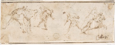 美国纽约大都会美术馆素描藏画.-5MDg083=美国纽约大都会美术馆素描 2的作品-弗朗西斯科·阿莱格里尼——士兵