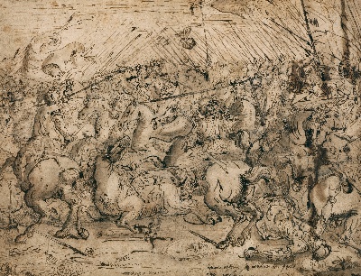 美国纽约大都会美术馆素描藏画.-5MDg083=美国纽约大都会美术馆素描 2的作品-安东尼奥·坦佩斯塔（1555-1630）——战场