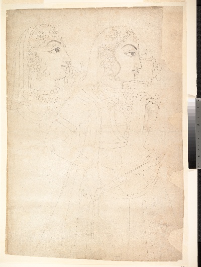 美国纽约大都会美术馆素描藏画.-7MDg083=美国纽约大都会美术馆素描 4的作品-歌手和球员萨兰吉