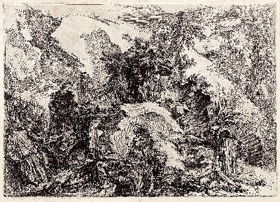 美国纽约大都会美术馆素描藏画.-7MDg083=美国纽约大都会美术馆素描 4的作品-乔瓦尼·B·皮拉内西（1720-1778）（意大利）——骷髅