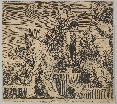 美国纽约大都会美术馆素描藏画.-9MDg083=美国纽约大都会美术馆素描 6的作品-克劳德·梅兰——雅各布为瑞秋的动物们打水