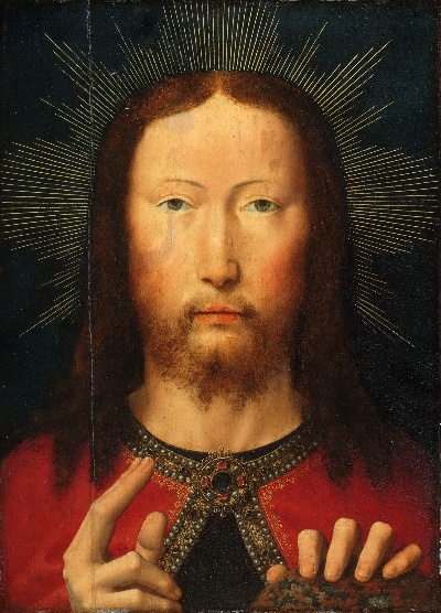 美国费城美术馆精品藏画高清图集TIF-2的作品-杰拉德·戴维（Gerard David），荷兰人（现役布鲁日人），最初记录于1484年，1523年去世——萨尔瓦托·蒙迪（Salvator Mundi）