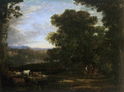 美国费城美术馆精品藏画高清图集TIF-2的作品-Claude Gellée，也称Claude Lorrain，法国，1600-1682年——有牛和农民的景观