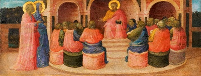 美国费城美术馆精品藏画高清图集TIF-3的作品-乔瓦尼·托斯卡尼（Giovanni di Francesco Toscani），意大利人（活跃的佛罗伦萨），约1370-80-1430年——医生中的基督