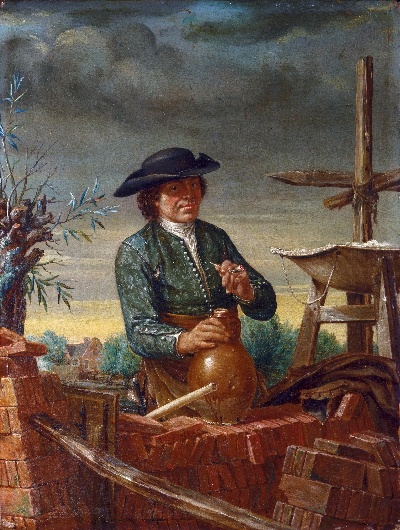 美国费城美术馆精品藏画高清图集TIF-3的作品-荷兰Gerrit van Zegelaar（活跃于阿姆斯特丹），1719-1794年——石匠休息