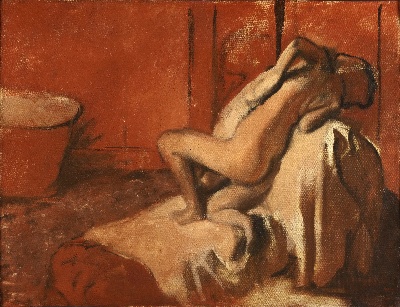 美国费城美术馆精品藏画高清图集TIF-3的作品-希拉尔·热尔曼·埃德加·德加，法国，1834-1917年——洗澡后